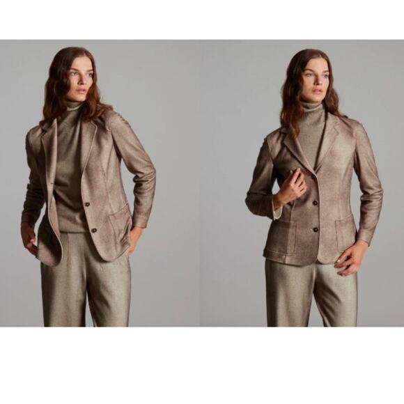 Lanficio Colombo Cashmere Silk Kate Blazer Chocolate Brown Size M - Picture 1 of 12